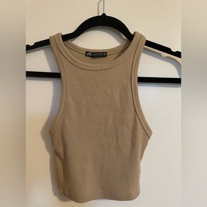 Zara Beige/ Cream Crop Top